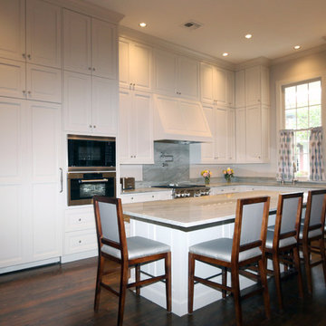 Large Eat in Kitchen with Floor to Ceiling Brookhaven Cabinetry