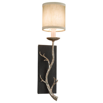 Troy Lighting Adirondack B2841 1 Light Wall Sconce in Graphite and Silver Leaf