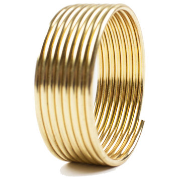 Classic Design Metal Napkin Ring, Set of 4, Gold Spiral