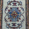 2'1"x3'2" Ivory Super Kazak Pure Wool Geometric Design Handmade Rug