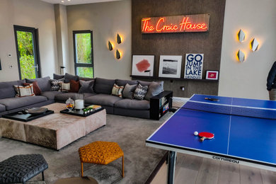 This is an example of a modern games room in Surrey.