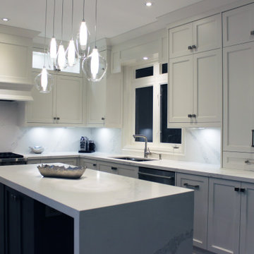 Off white and gray, transitional kitchen. Richmond Hill 2017