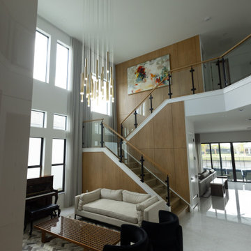 Modern Architectural Millwork Feature Wall & Stair Paneling