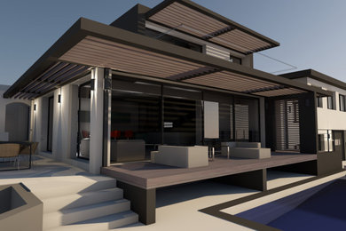 Idées déco pour une terrasse contemporaine.