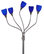 Medusa Contemporary Floor Lamp With Black Chrome Base, Blue Glass Sconces