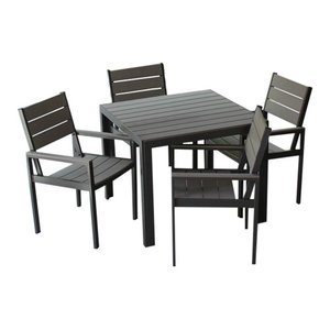 7 Piece Winston Outdoor Patio Dining Set White Aluminum Frame