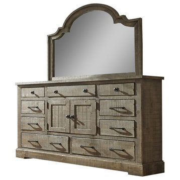 Meadow Dresser and Mirror - Weathered Gray