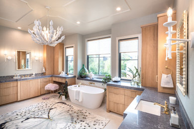 This is an example of a transitional bathroom in Houston.