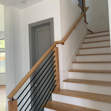 Stairs, horizontal/angled spindles and handrails after construction