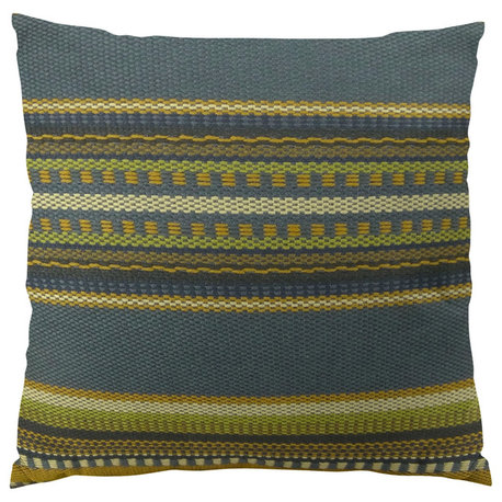 Plutus Chic Stripe Indigo Handmade Pillow, Double Sided, 16x16