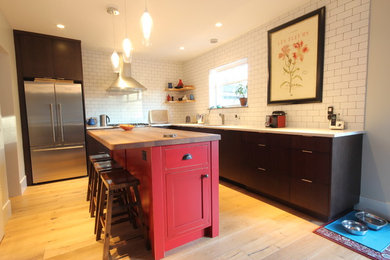 Eclectic kitchen in Vancouver.