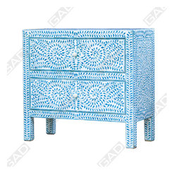 BLUE PATTERNED CHEST OF DRAWERS - Furniture
