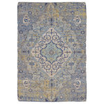 KAS - KAS Morris 2232 Blue/Yellow Gramercy Area Rug, 8' 6"x11"6" - Our Morris rugs portray the beauty of old world tradition with a modern twist. Hand-woven jute and polyester chenille chindis designed with vibrant and trendy colors in distressed traditional prints. Keeping the tradition authentic, these rugs are made in India and have a low 0.25" pile height. These rugs are a beautiful accent piece whether your style is classic and traditional or unique and trendy.