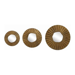 Caldwell 3-Piece Gold Framed Mirror Set - Wall Mirrors