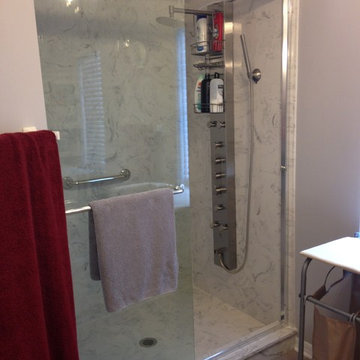 Bath remodel with Thunder Grey Cultured Marble
