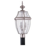 Sea Gull Lighting - Sea Gull Lighting 8239-965 Lancaster - Three Light Post Lantern - A classic outdoor finial post lantern finished inLancaster Three Ligh Antique Brushed Nick *UL Approved: YES Energy Star Qualified: n/a ADA Certified: n/a  *Number of Lights: Lamp: 3-*Wattage:60w 3 candelabra torpedo 60w bulb(s) *Bulb Included:No *Bulb Type:3 candelabra torpedo 60w *Finish Type:Antique Brushed Nickel