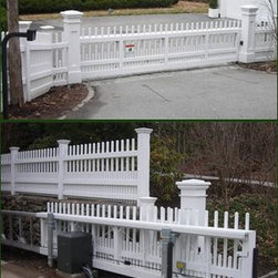 Cellular Vinyl Westchester Motorized Gate - Outdoor Products