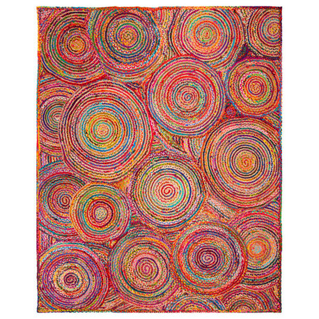 Safavieh Cape Cod Collection CAP203 Rug, Red/Multi, 8'x10'