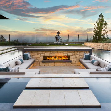 Custom Swimming Pool at Orchard Hill Model Home in Irvine