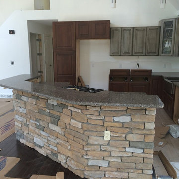 Silestone Quartz Mountain Mist on Grey Custom Cabinets