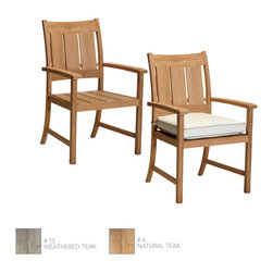 Club Teak Midcentury Dining Arm Chair  by Summer Classics - Outdoor Dining Chairs