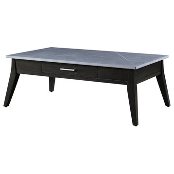 ACME Zemocryss Coffee Table in Marble & Dark Brown Finish