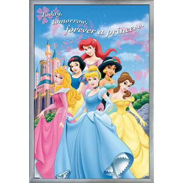 Disney Princess Castle Poster, Silver Framed Version