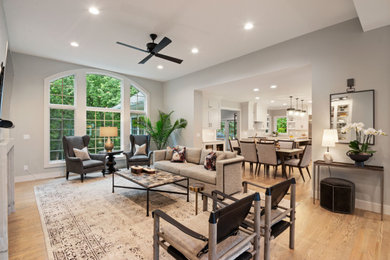Inspiration for a transitional living room remodel in Cedar Rapids