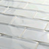 11.75"x11.75" Reflections Ripple Glass Mosaic Wall Tile, Super White