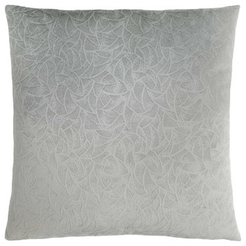 18" X 18" Light Gray Velvet Polyester Abstract Zippered Pillow