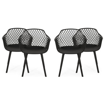 Poppy Outdoor Dining Chair, Set of 4, Black