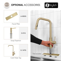 Single Handle Pull Down Touchless Kitchen Faucet, Brushed Gold