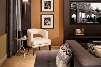 Transitional home theater photo in San Diego
