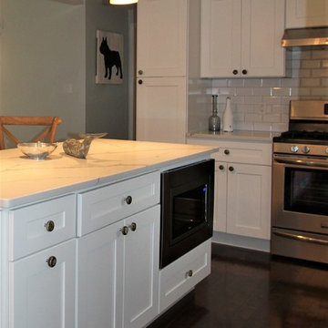 Beach House Kitchen - Island with microwave