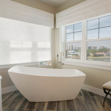 Spa-Inspired Bathroom with Freestanding Tub and Panoramic Views