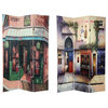 6' Tall Double Sided Parisian Street Room Divider