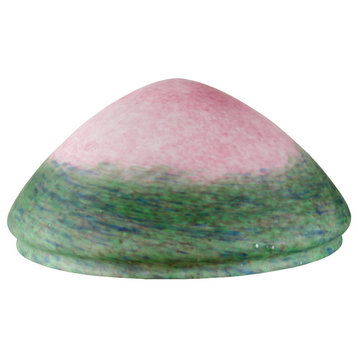 14.5" Pink and Green Pate-De-Verre Triangle Shade
