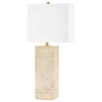 Brownsville 1-Light Table Lamp in Aged Brass