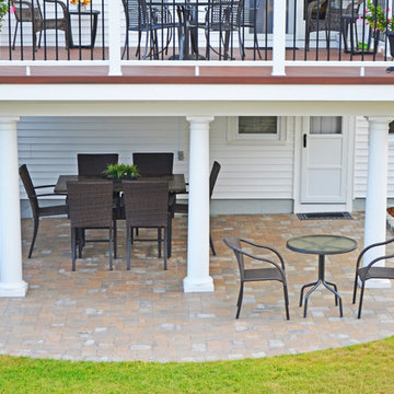 Wakefield, MA, Custom Deck and Patio with Dry Space