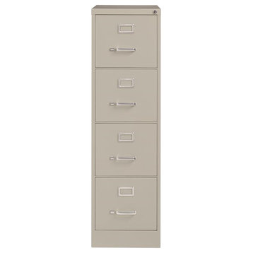 UrbanPro 4-Drawer Contemporary Metal Vertical File Cabinet in Light Gray