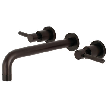 Kingston Brass Two-Handle Wall Mount Tub Faucet, Oil Rubbed Bronze