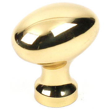 Elite Oval Knob, Polished Brass