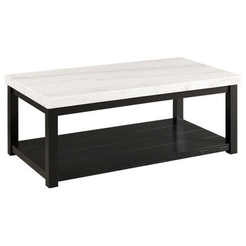 Picket House Evie White Marble Rectangle Coffee Table