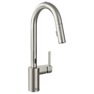 Moen Align 1 Handle High Arc Pulldown Kitchen Faucet Contemporary Kitchen Faucets By The Stock Market Houzz