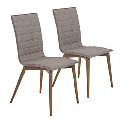 Euro Style - Yoland Gray Fabric Modern Side Chair Set of 2 - Bar Stools And Counter Stools