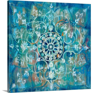 "Mandala in Blue I" Wrapped Canvas Art Print, 30"x30"x1.5"