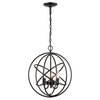 Oil Rubbed Bronze 4 Lights Ball Cage Chandelier, 3-Light
