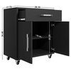 Manhattan Comfort Eiffel Mobile Garage Cabinet, Black, 2-Piece Set