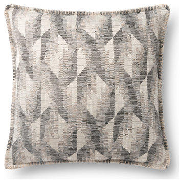 Loloi P0889 Decorative Throw Pillow, Gray, Polyester/Polyfill