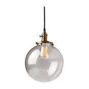 Glass Globe Pendant Light Fixture 10" Hand Blown Glass Globe